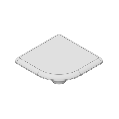 60-220-2 MODULAR SOLUTIONS POLYAMIDE PART<br>END CAP 32MM X 32MM ROUND CORNER LIGHT GRAY